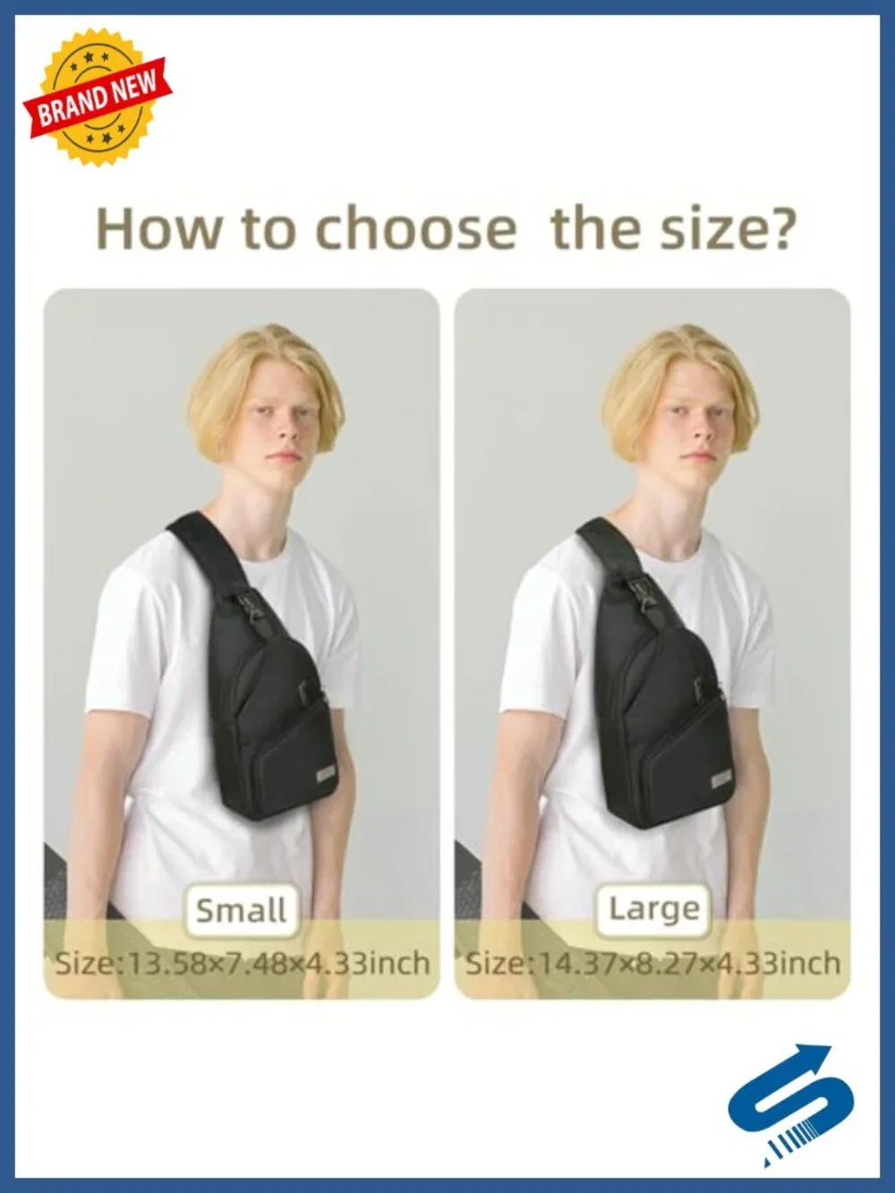 Nylon Sling Crossbody Bag Adjustable Shoulder Strap Hiking Daypack Travel Chest